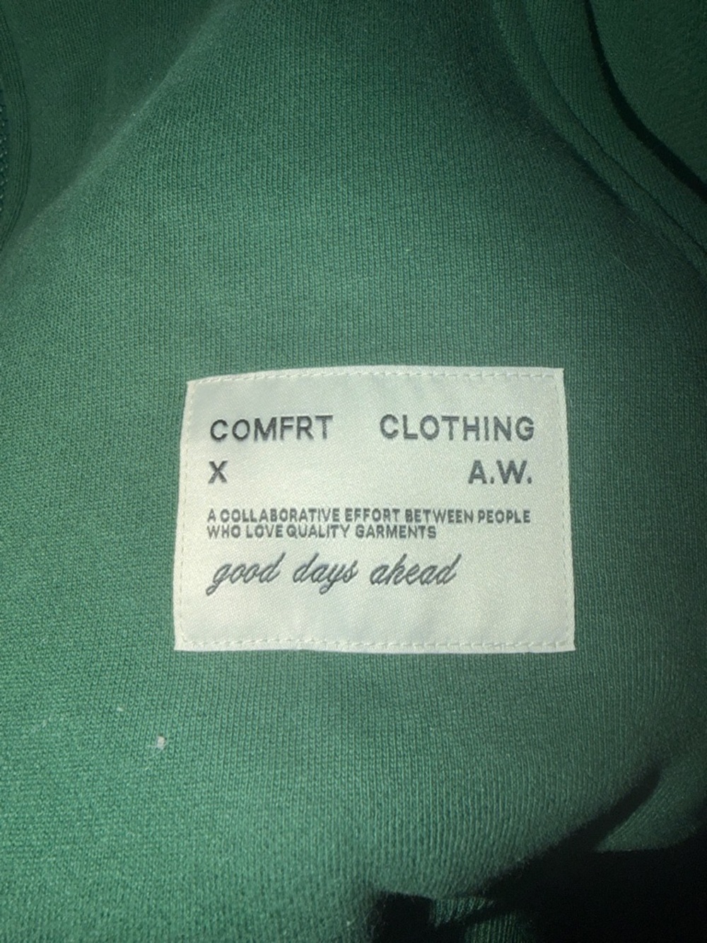 Men's Comfrt Forest Green Full-Zip Hooded Sweatshirt Affirmation Collection - Picture 2 of 3